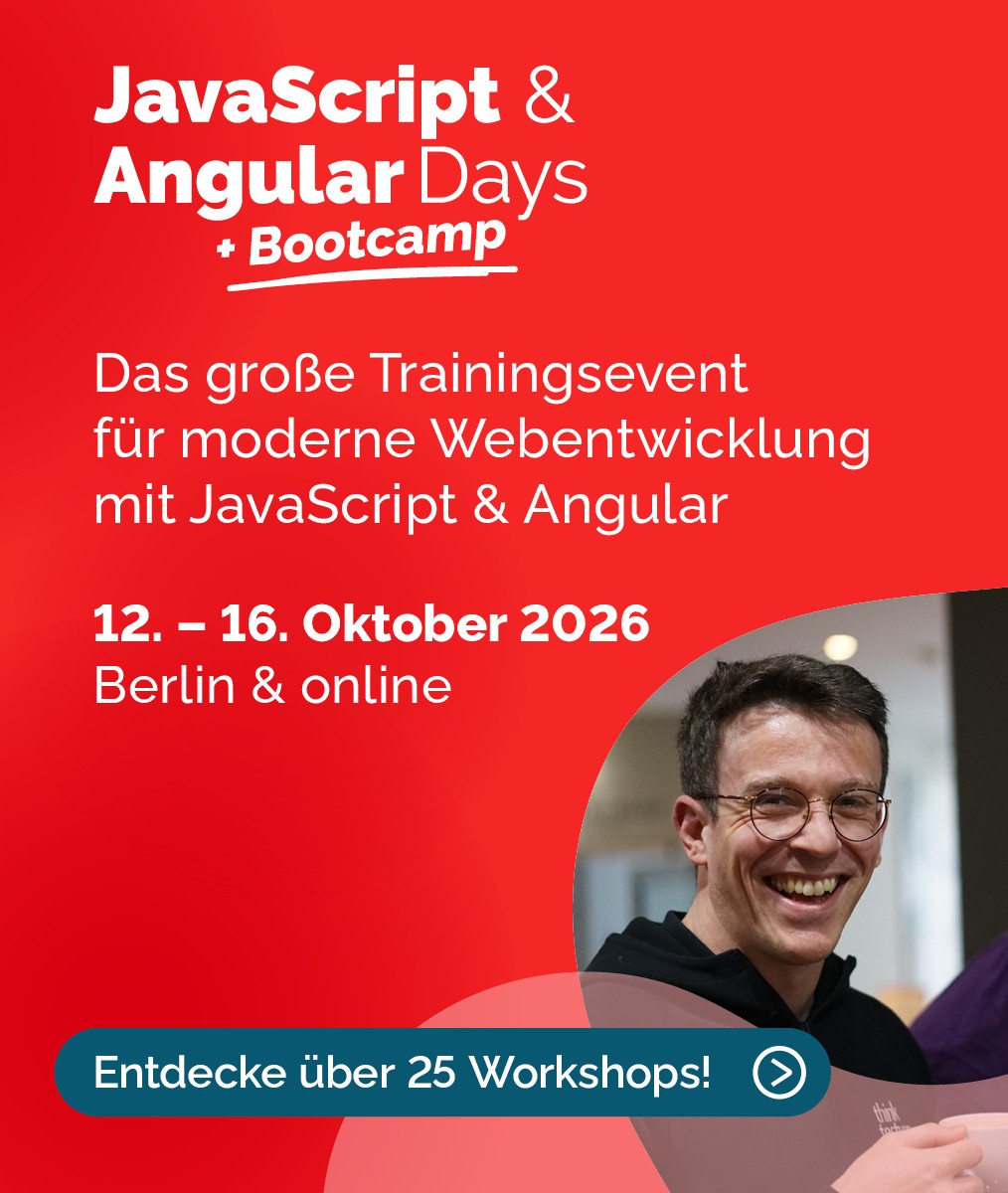 Das große Trainingsevent für moderne Webentwicklung mit JavaScript & Angular
